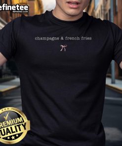 Nice Champagne and French Fries Coquette T-Shirt featuring a stylish design perfect for casual outings and food lovers.