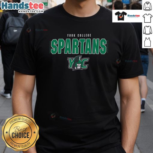Nice Champion York College Spartans T-Shirt featuring the team logo, perfect for fans and casual wear.
