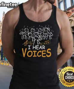 Choir teacher wearing a tank top, leading a church choir, promoting choral music and community engagement.