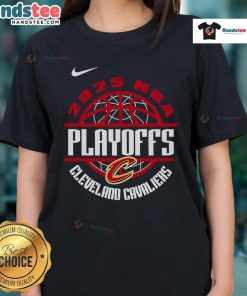2025 Cleveland Cavaliers NBA Playoffs ladies tee showcasing team spirit and unity, perfect for fans celebrating together.