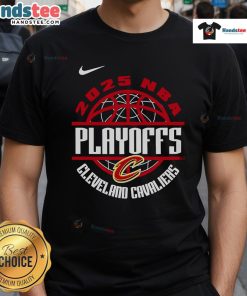 Alt Text: Cleveland Cavaliers NBA Playoffs 'Fight Together Win Forever 2025' T-Shirt featuring team colors and logo.