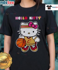 Cleveland Cavaliers X Hello Kitty Game Night Ladies Tee featuring vibrant graphics and a stylish design for fans.