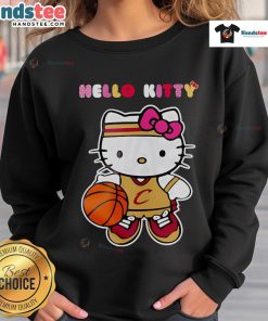 Cozy Cleveland Cavaliers x Hello Kitty game night sweatshirt featuring vibrant graphics, perfect for fans and casual wear.