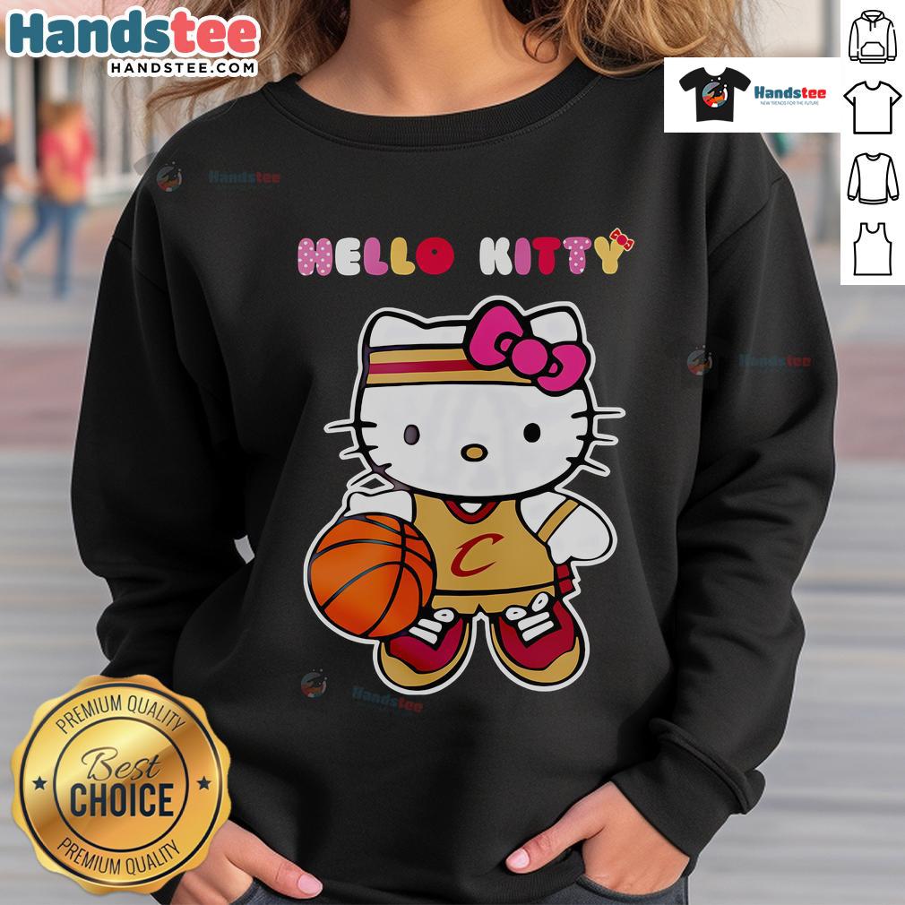 Nice Cleveland Cavaliers X Hello Kitty Game Night Sweatshirt Cozy Cleveland Cavaliers x Hello Kitty game night sweatshirt featuring vibrant graphics, perfect for fans and casual wear.