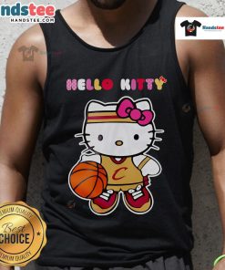 Alt Text: Cleveland Cavaliers x Hello Kitty game night tank top featuring vibrant graphics and team colors.