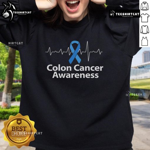 Comfortable sweatshirt for Colorectal Cancer Month, promoting Nice Colon Cancer Awareness with a vibrant design.