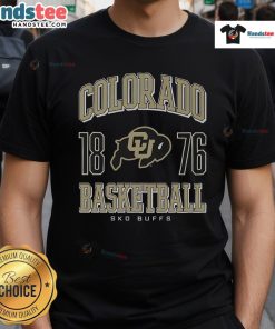 Nice Colorado Buffaloes Basketball T-Shirt featuring team colors and logo, perfect for fans and sports enthusiasts.