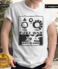Nice Death By Audio Fuzz War Fuzz Tone T-Shirt featuring a bold graphic design, perfect for music lovers and guitar enthusiasts.