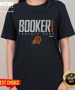Stylish Devin Booker Phoenix Suns ladies tee, perfect for fans showcasing team spirit and love for basketball.