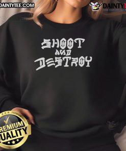 Nice Dirty Kid Shoot and Destroy Sweatshirt in black featuring bold graphic design, perfect for casual streetwear style.