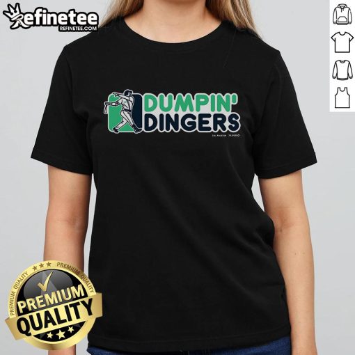 Cal Raleigh MLBPA Ladies Tee featuring 'Nice Dumpin Dingers' design, perfect for baseball fans and stylish summer wear.