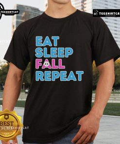 Alt Text: Nice Eat Sleep Fall Repeat Video Game Guys T-Shirt for gamers, showcasing a fun gaming lifestyle design.