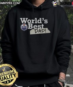 Nice Edmonton Oilers World's Best Dad Hoodie in blue, perfect gift for hockey-loving fathers and fans.