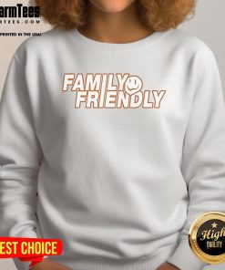 Family-friendly smiley logo sweatshirt featuring a vibrant design, perfect for casual outings and cozy family gatherings.