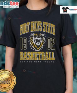 Nice Fort Hays State Tigers Basketball Ladies Tee featuring team colors and logo, perfect for female fans and athletes.