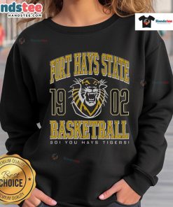 Alt Text: Comfortable Nice Fort Hays State Tigers Basketball sweatshirt in collegiate colors, perfect for fans and sports enthusiasts.