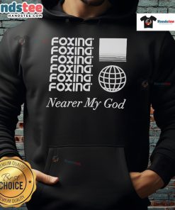 Cozy Nice Foxing Nearer My God hoodie featuring a vibrant globe design, perfect for casual wear and nature lovers.
