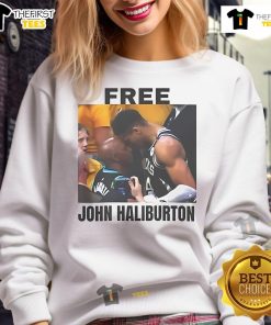Stylish Nice Free John Haliburton sweatshirt in a casual setting, perfect for cozy, everyday wear.