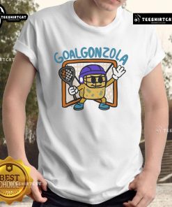 Stylish Nice Goalgonzola T-Shirt featuring a unique graphic design for soccer enthusiasts and fashion lovers.