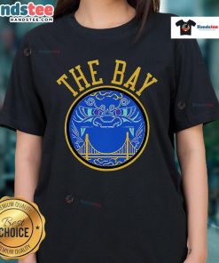 Nice Golden State Warriors Win For The Bay 2025 logo on a stylish ladies tee, perfect for fans and casual wear.