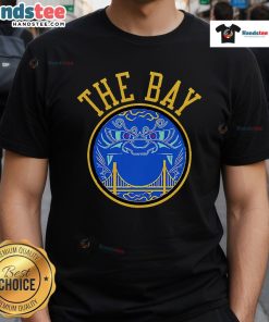 Alt Text: Golden State Warriors 2025 logo t-shirt celebrating a win for the Bay, featuring vibrant colors and stylish design.