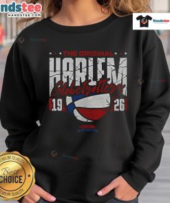 Alt Text: Nice Harlem Globetrotters Cracked Font 1926 Sweatshirt showcasing vintage style and basketball heritage.