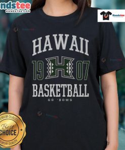 Nice Hawaii Rainbow Warriors basketball ladies tee featuring vibrant team colors and logo, perfect for fans and supporters.