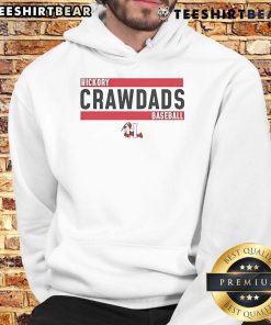 Nice Hickory Crawdads baseball logo hoodie featuring vibrant team colors and a stylish design for fans.