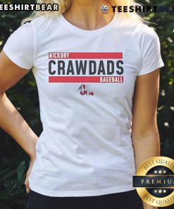 Nice Hickory Crawdads baseball logo on a stylish ladies tee, perfect for fans and casual wear.