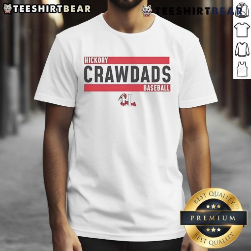 Alt Text: Nice Hickory Crawdads Baseball Logo T-Shirt featuring vibrant team colors and a classic design for fans.