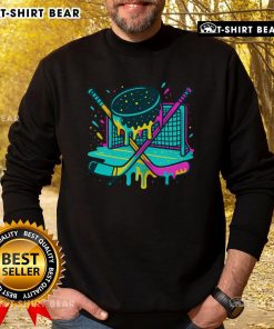Nice Hockey Ice Cream Drip Sweatshirt featuring a colorful ice cream and hockey design, perfect for casual fans.