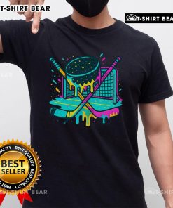 Nice Hockey Ice Cream Drip T-Shirt featuring a fun ice cream graphic for hockey enthusiasts, perfect for casual wear.