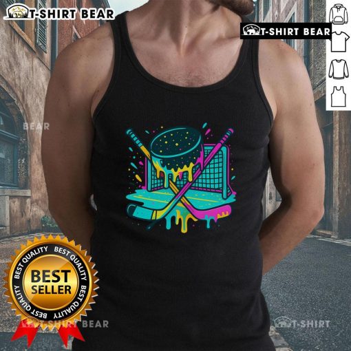 Stylish Nice Hockey Ice Cream Drip Tank Top featuring a vibrant ice cream graphic on a comfortable sleeveless design.