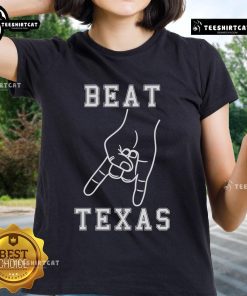 Stylish ladies' tee featuring 'Nice Horns Down' design, perfect for showing Texas football team spirit.
