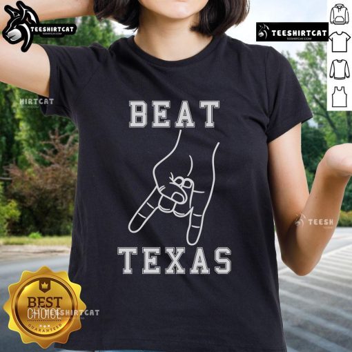 Stylish ladies' tee featuring 'Nice Horns Down' design, perfect for showing Texas football team spirit.