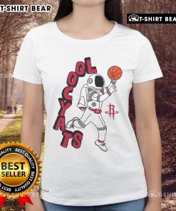 Alt Text: Stylish Houston Rockets NBA X Staycool mascot tee for ladies, showcasing team spirit and comfort at the stadium.
