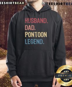 Nice Husband Dad Pontoon Legend Hoodie in navy blue, perfect for boating enthusiasts and family outings.
