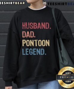 Nice Husband Dad Pontoon Legend Sweatshirt in navy blue, perfect for boating enthusiasts and family outings.