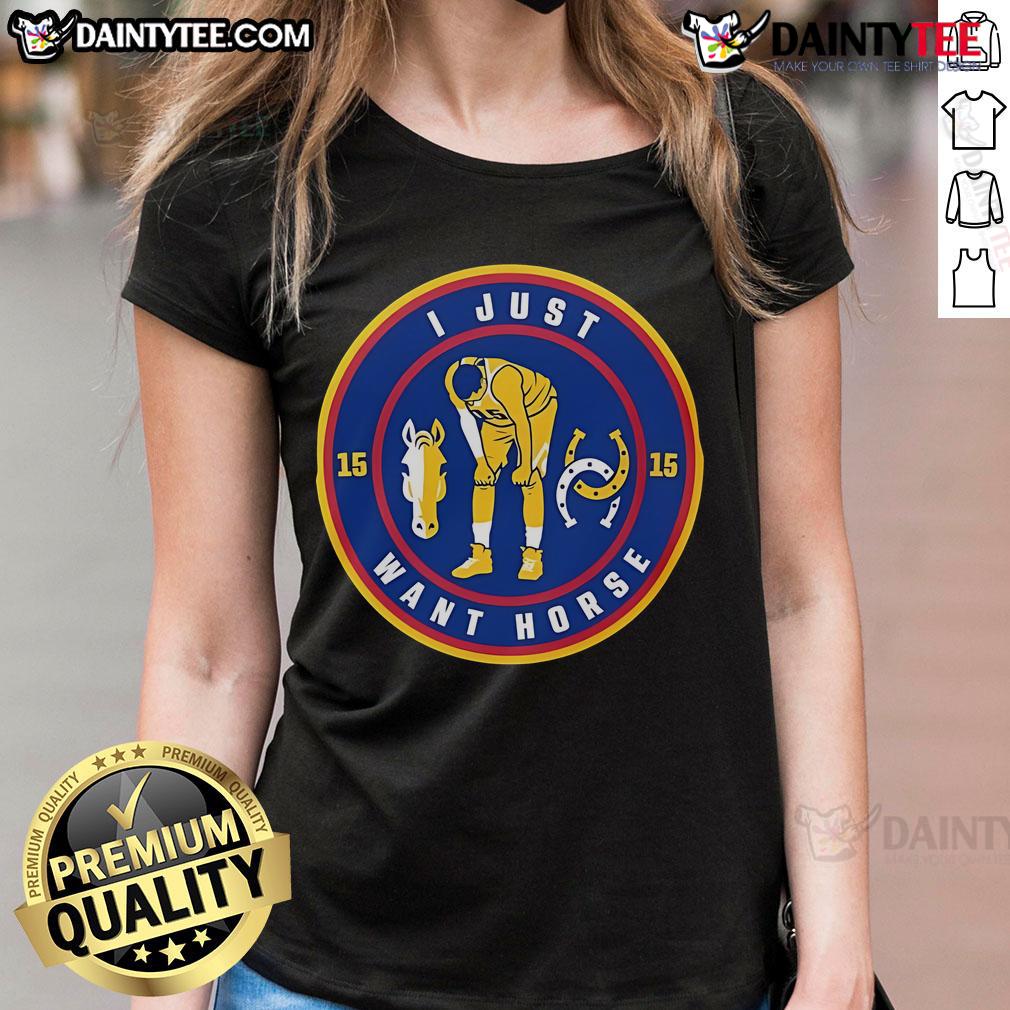 Nice I Just Want Horse Nikola Jokic Ladies Tee Stylish Nikola Jokic ladies tee featuring a fun 'Nice, I Just Want Horse' design for basketball fans.