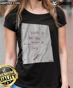 Josh Conerly Jr. in a 'Nice I Stopped By' tee, smiling and thanking ladies for their support at an event.