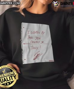 Josh Conerly Jr. in a stylish sweatshirt, promoting his brand, 'Nice I Stopped By.' Trendy streetwear fashion.