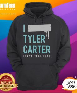Tyler Carter wearing the Leave Your Love hoodie, showcasing a stylish design perfect for casual wear and fans.