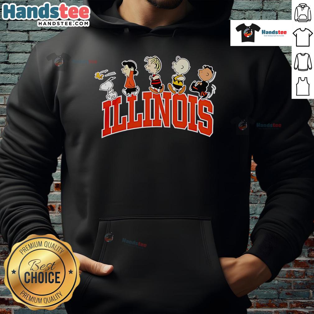 Nice Illinois Arch Snoopy Hoodie Alt Text: Cozy Snoopy hoodie featuring the Nice Illinois arch, perfect for casual wear and showcasing local pride.