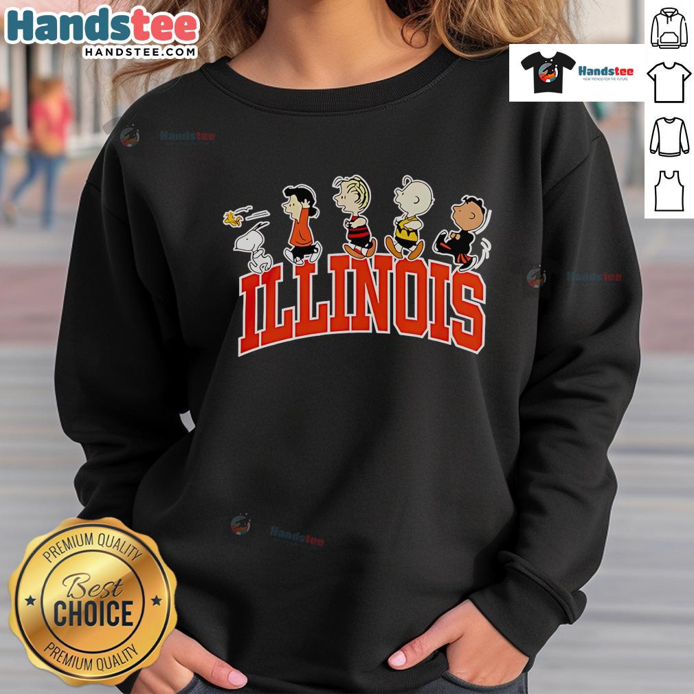 Nice Illinois Arch Snoopy Sweatshirt Cozy Nice Illinois Arch Snoopy sweatshirt featuring a vibrant graphic of Snoopy under the iconic Illinois arch.