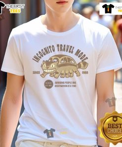 Nice Incognito Travel Mode T-Shirt featuring a stylish design perfect for travelers seeking comfort and style.