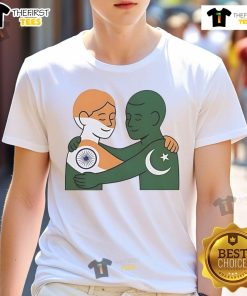 Nice India Pakistan Peace No War T-Shirt featuring a vibrant design promoting harmony between India and Pakistan.