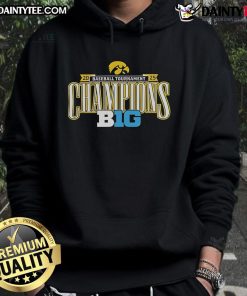 2025 Big Ten Conference Baseball Champions hoodie featuring Nice Iowa Hawkeyes logo and vibrant team colors.