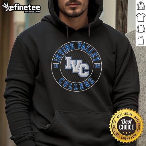 Vintage hoodie featuring the Nice Irvine Valley College arch design, perfect for alumni and college apparel enthusiasts.