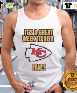 Stylish Kansas City Chiefs fan tank top featuring vibrant team colors, perfect for game day celebrations.