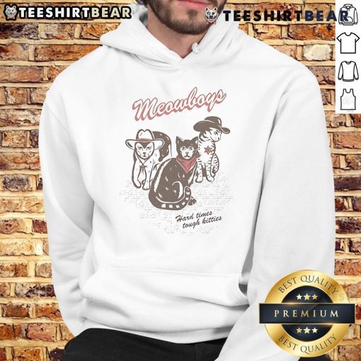 Cool Nice Joywave Meowboys Tough Kitties hoodie featuring a playful cat design, perfect for cozy style and feline lovers.